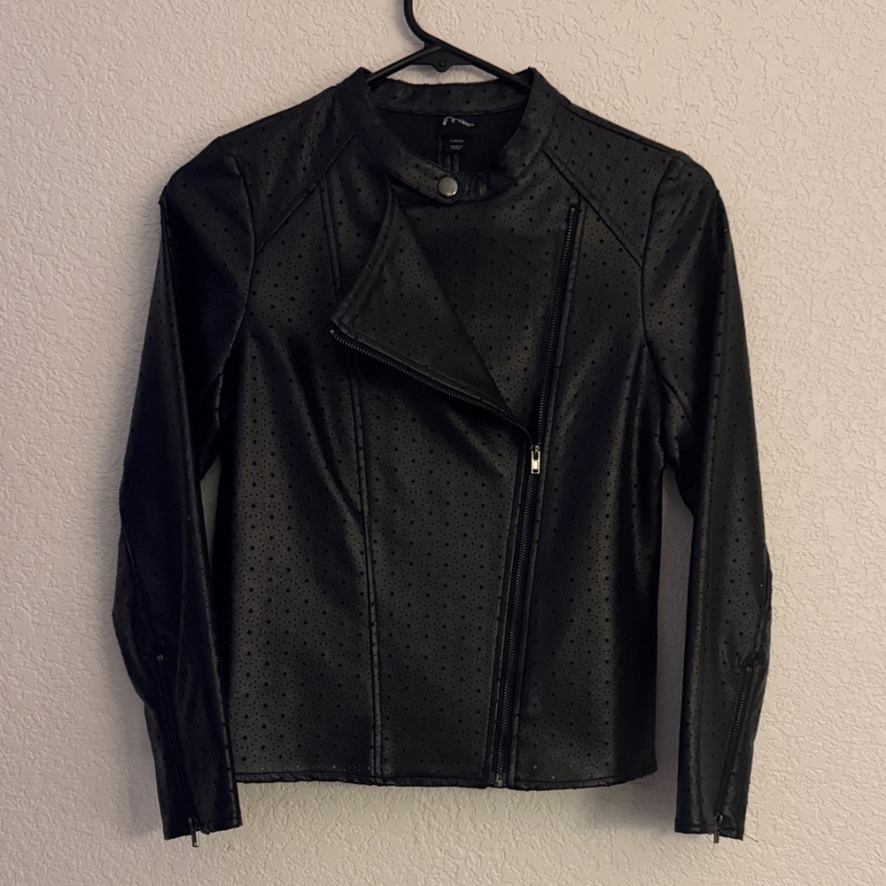 art class Black Perforated Kids Jacket